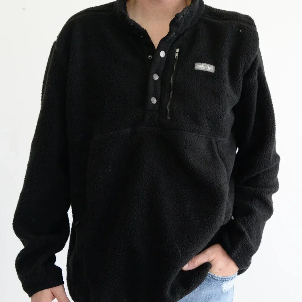 Vintage Avalanche  Outdoor Supply Co. Black Teddy Bear Soft Fabric with Kangaroo